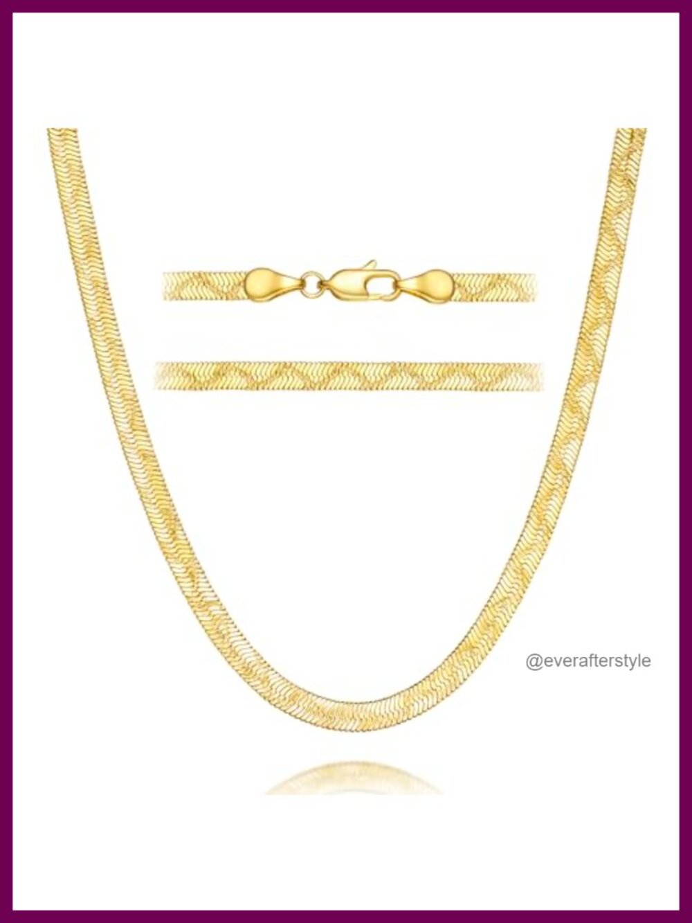 14K Gold 4mm Snake Chain Necklace Unisex Herringbone Lobster Clasp